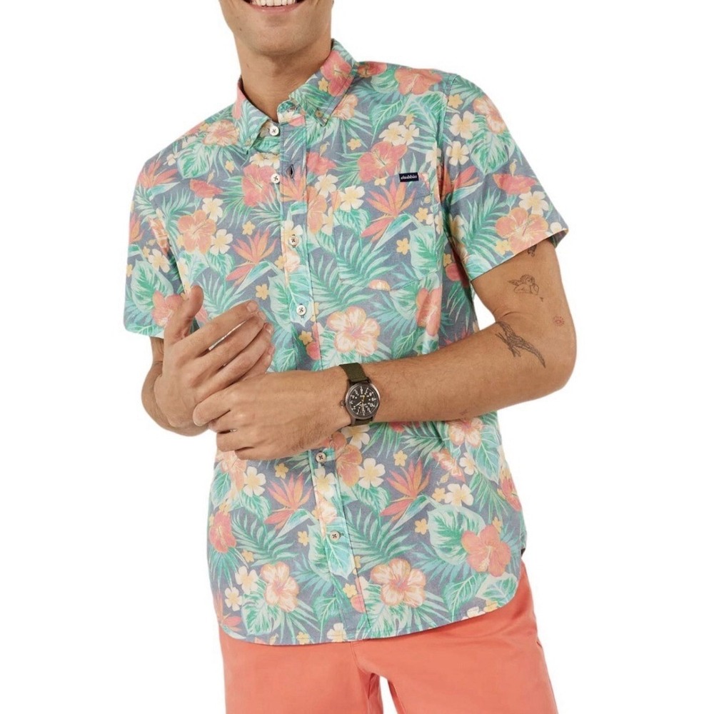 chubbies Men's 'Life In Paradise' Friday Shirt Floral Resort Wear Sz XL